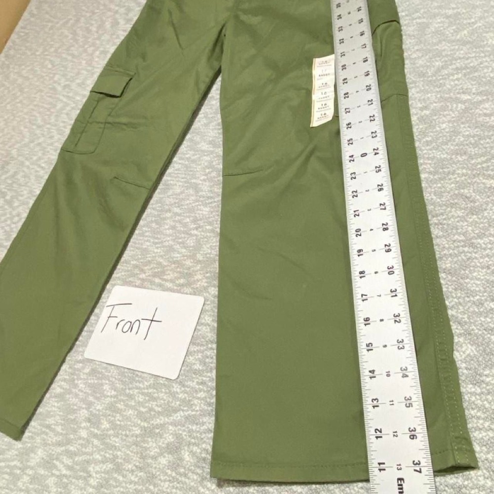 Cat & Jack olive green cargo pants stretch kids size 16 NWT. SKU-B815